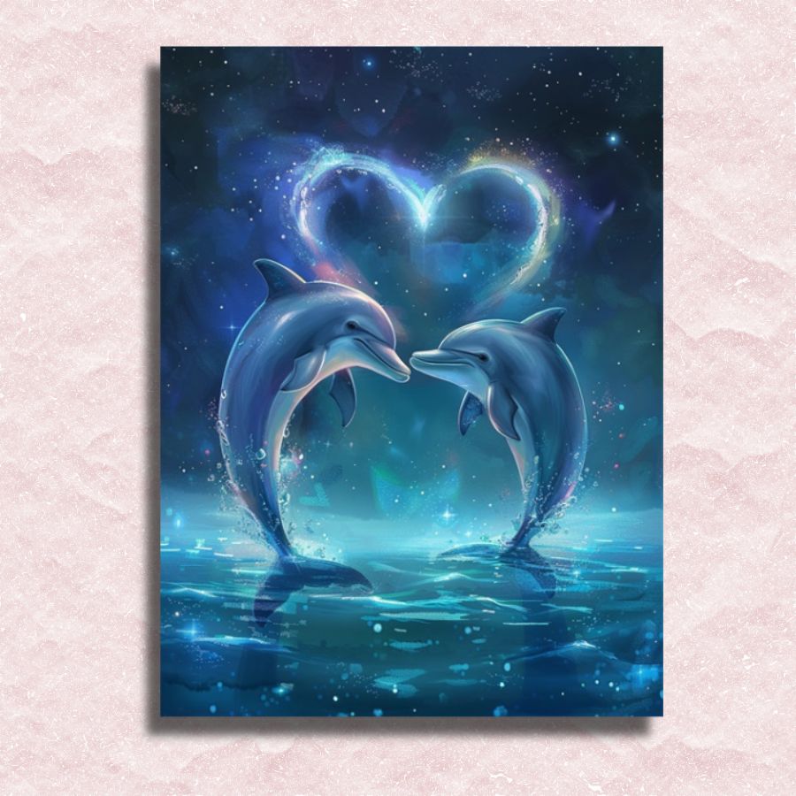 Lovely Dolphins Canvas - Painting by numbers shop