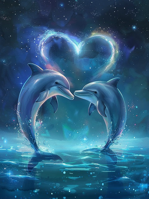 Lovely Dolphins - Painting by numbers shop