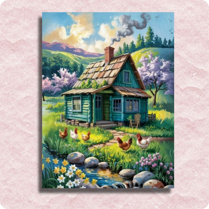 Lovely Sping Village Canvas - Paint by numbers