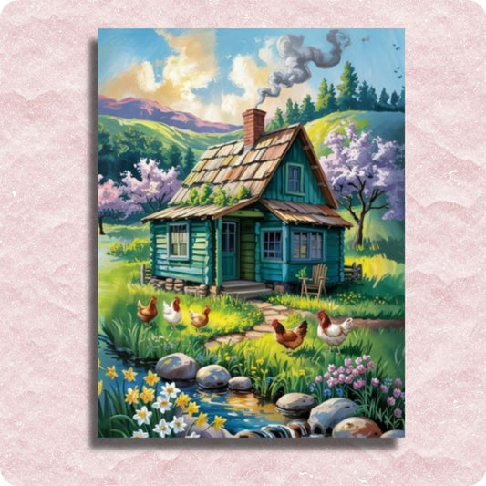 Lovely Sping Village Canvas - Paint by numbers