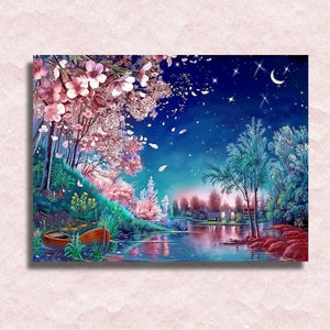 Magical Blossoming Night Canvas - Painting by numbers shop