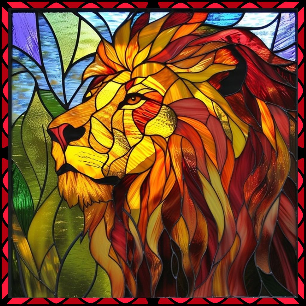 Majestätisches Löwenmosaik - Malen-nach-Zahlen-Shop