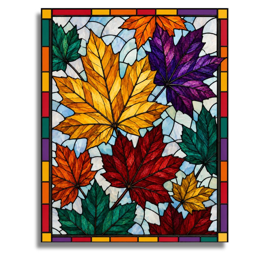 Maple Leaf Mosaic - Paint by numbers