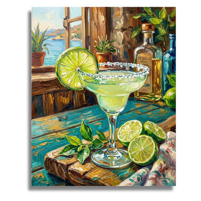 Margarita Cocktail Canvas - Paint by numbers