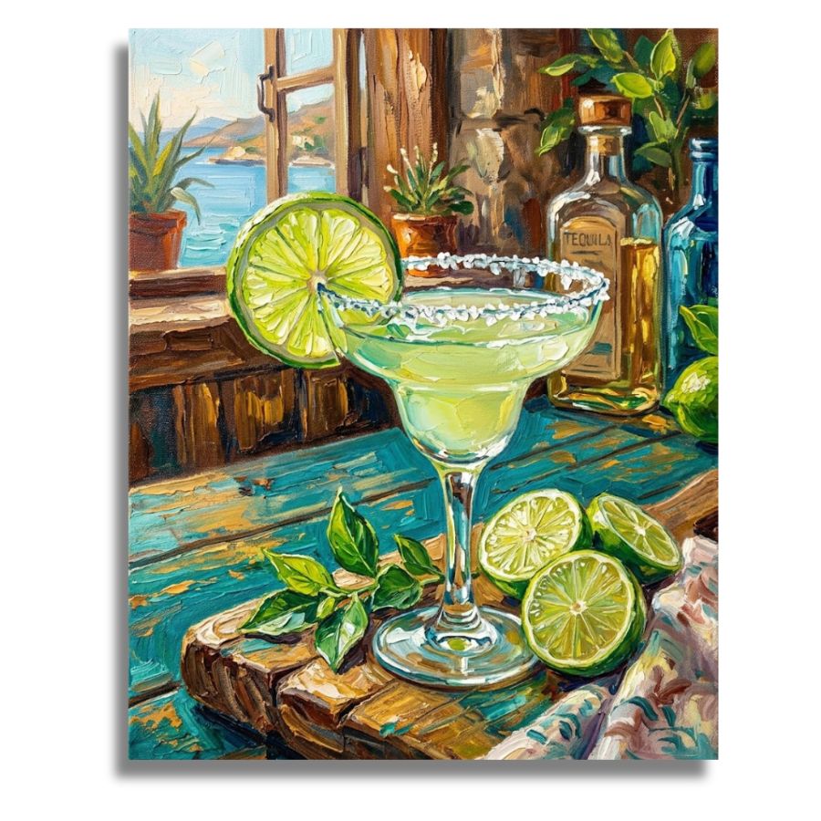 Margarita Cocktail Canvas - Paint by numbers