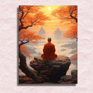 Meditierender Mönch auf Leinwand – Malen-nach-Zahlen-Shop