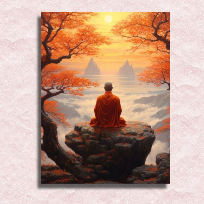 Meditating Monk Canvas - Painting by numbers shop