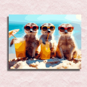 Meerkat Family Canvas - Paint by numbers