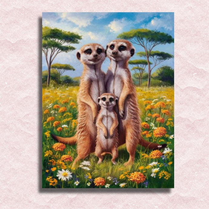 Meerkat Family Canvas - Paint by numbers