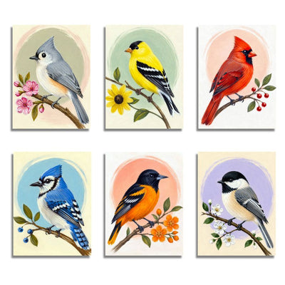Mini Backyard Birds 6 Pack Paint by Numbers