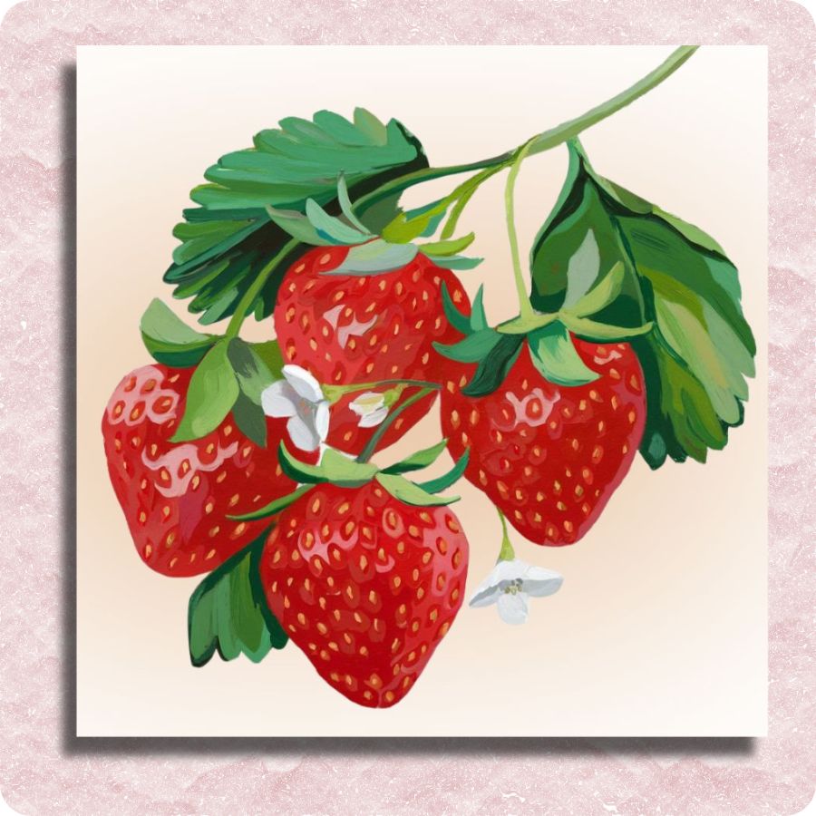 Mini Fresh Strawberries Canvas - Paint by numbers
