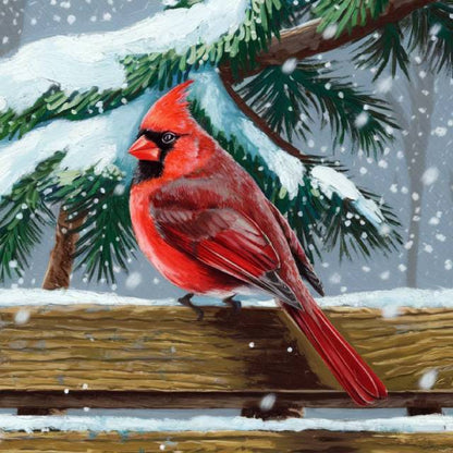 Mini Snowfall Cardinal - Paint by numbers