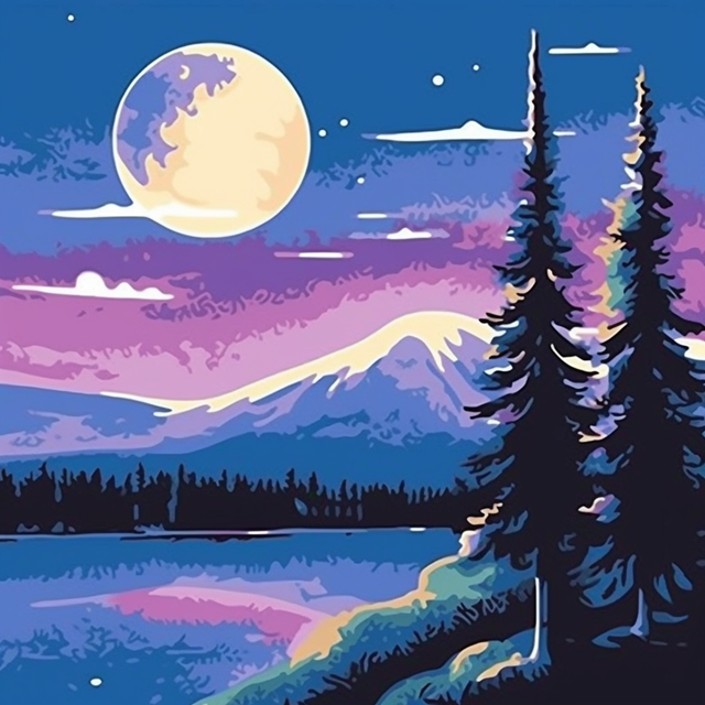 Moonlit Wilderness - Painting by numbers shop