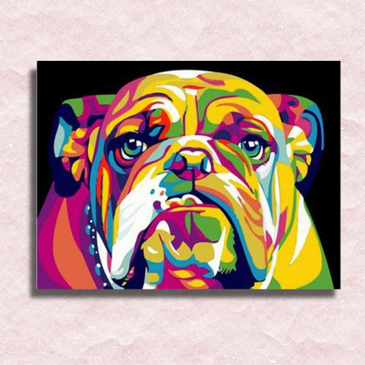 Neon-Bulldog-Leinwand – Malen-nach-Zahlen-Shop