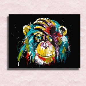 Neon Chimpansee Canvas - Schilderen op nummer winkel