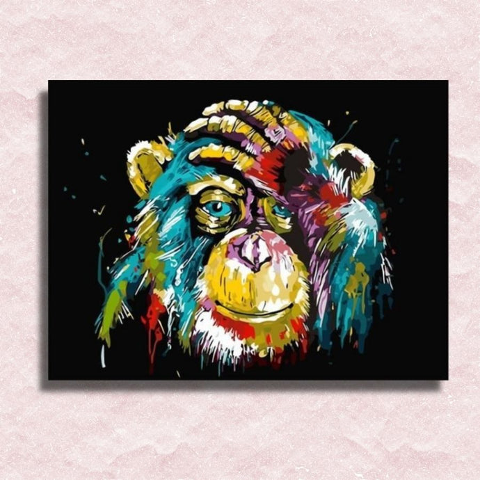 Neon Chimpanzee Canvas - Paint by numbers