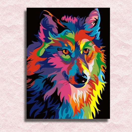 Neon Wolf  Canvas - Painting by numbers shop