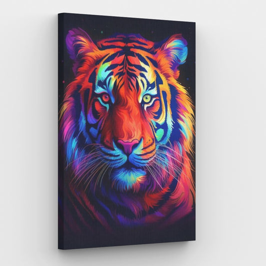 Neon-Tiger-Leinwand – Malen-nach-Zahlen-Shop