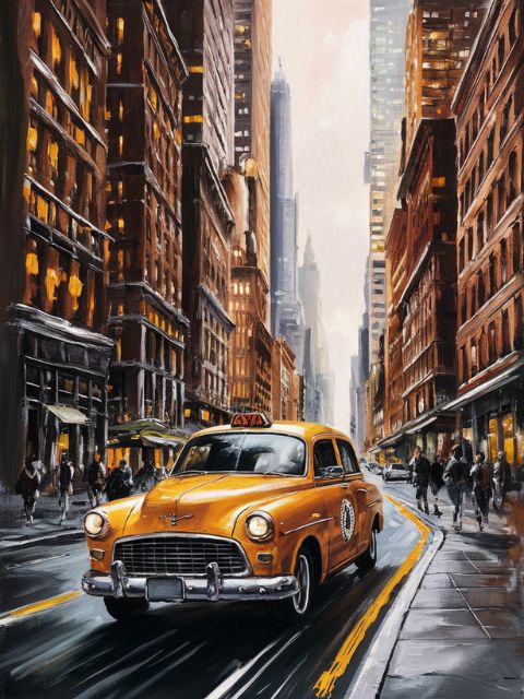 New York Taxi - Painting by numbers shop