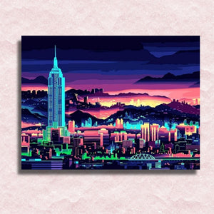 Night City Canvas - Schilderij op nummerwinkel