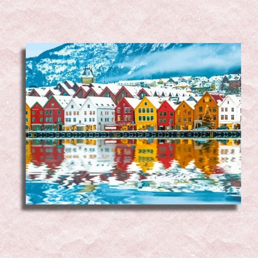 Noorwegen Town Canvas - Schilderij op nummer winkel