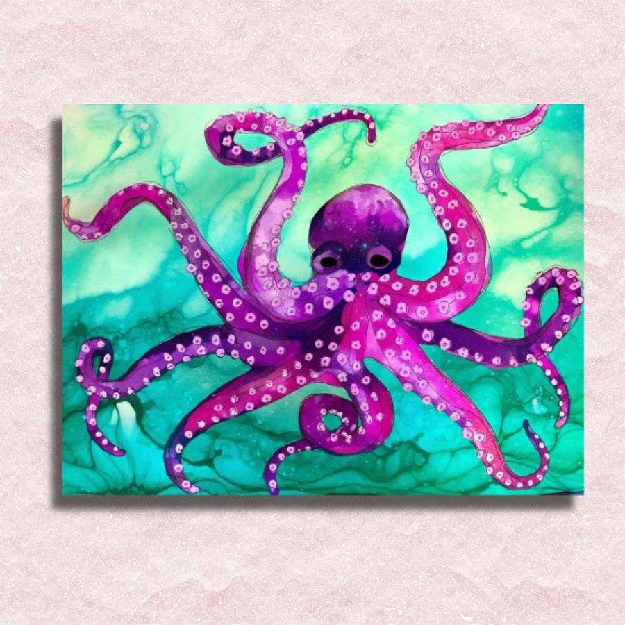 Hand Painted Octopus Signed sold SC Octopus Canvas Painting Large 24x30”