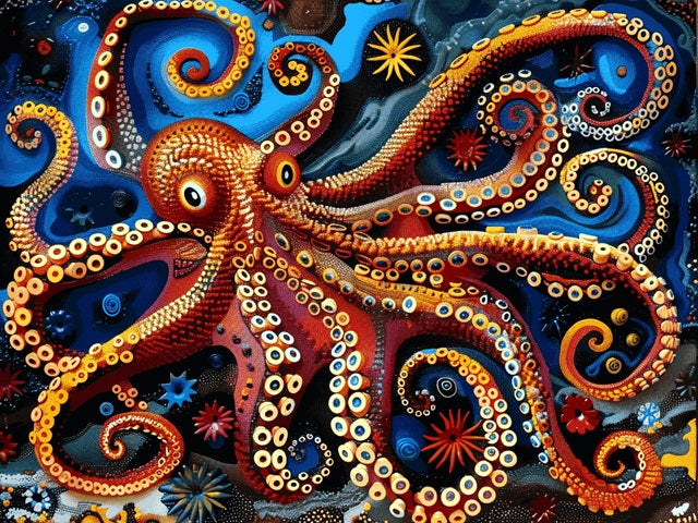 Oktopus im Meer - Malen-nach-Zahlen-Shop
