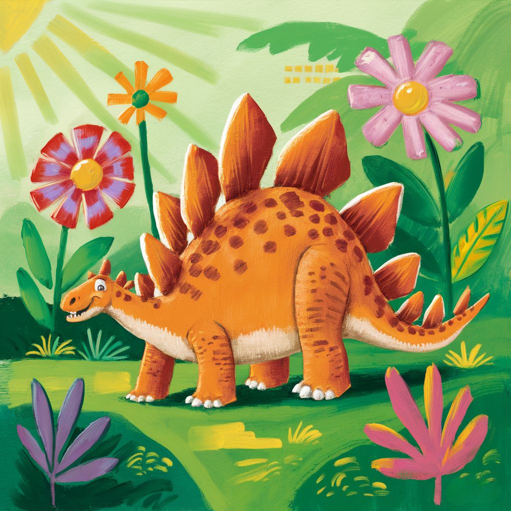 Orange Stegosaurus - Painting by numbers shop
