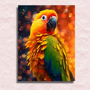 Papageien-Farbspritzer-Leinwand – Malen-nach-Zahlen-Shop