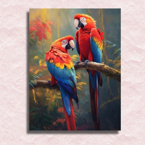 Parrots Canvas - Painting by numbers shop