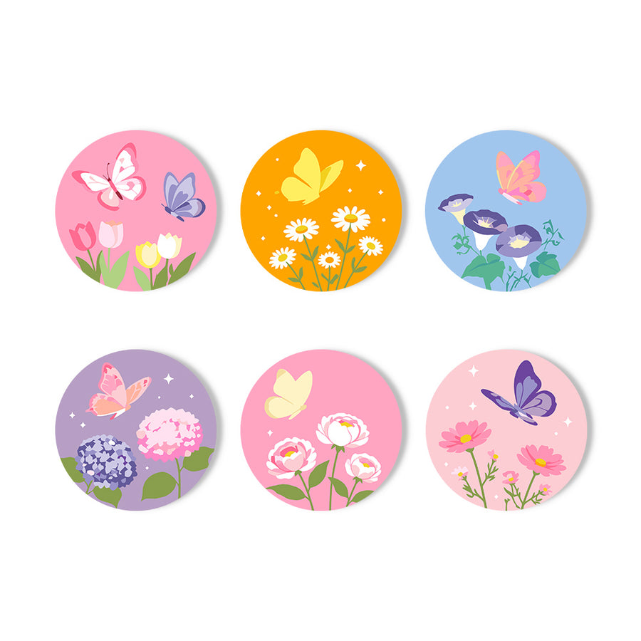 Pastel Butterflies Coasters - 6 Pack Paint by Numbers - Paint by numbers