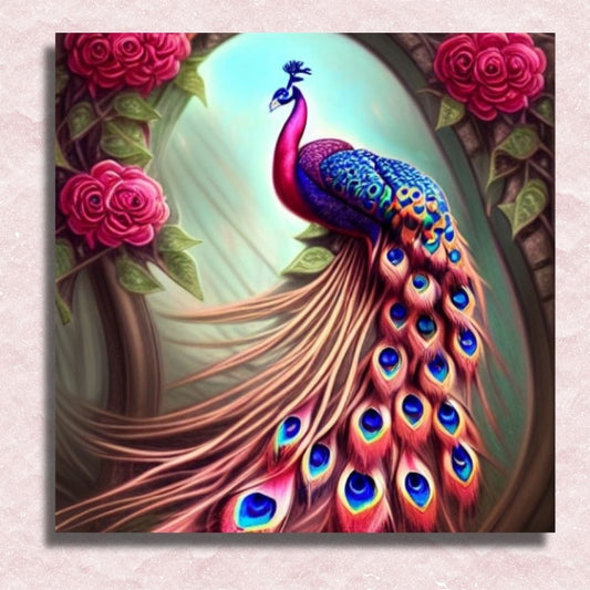 Peacock Rose Fantasy Canvas - Painting by numbers shop