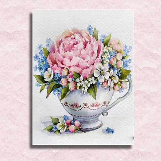 Peony in Vintage Vase Canvas - Painting by numbers shop
