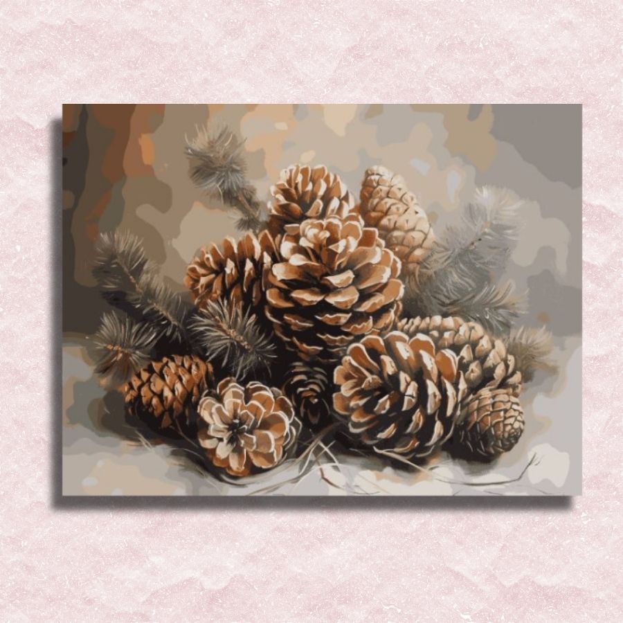 Dennenappels Canvas - Verf op nummer
