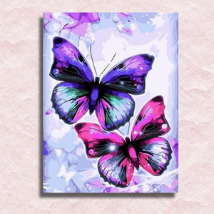 Leinwand mit rosa Schmetterlingen – Malen-nach-Zahlen-Shop
