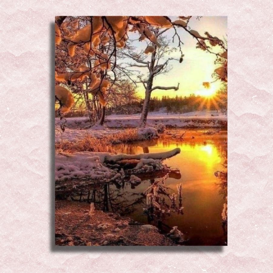Poetic Winter Sunset Canvas - Painting by numbers shop
