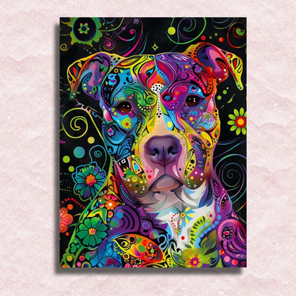 Leinwand mit psychedelischem Hund – Malen-nach-Zahlen-Shop