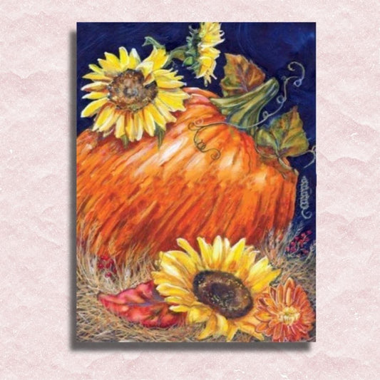 Pumpkin and Sunflowers Canvas - Painting by numbers shop