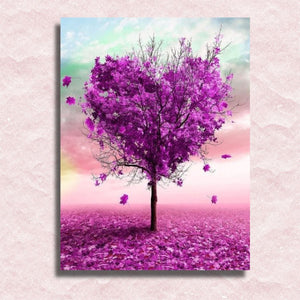 Purple Heart Tree Canvas - Painting by numbers shop