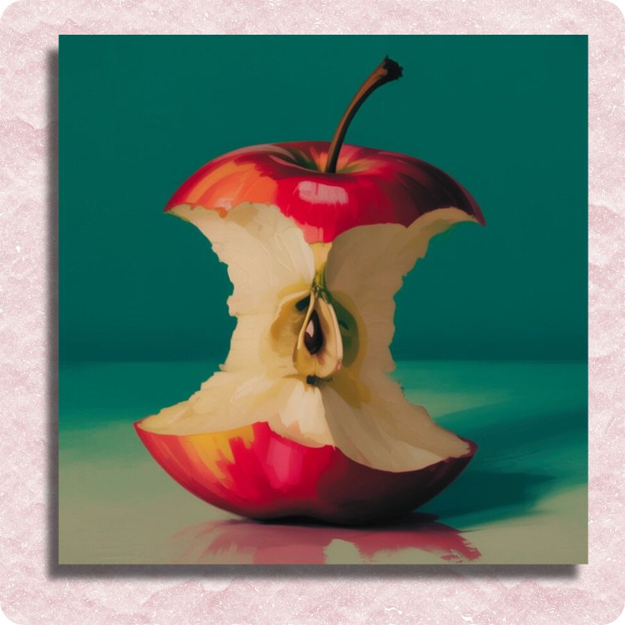 Red Apple Core Canvas - Paint by numbers