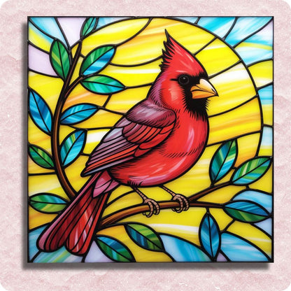 Rode Kardinaal Zangvogel Canvas - Schilderen op nummer