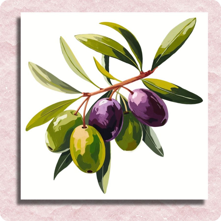Ripe Olives Branch Canvas - Paint by numbers