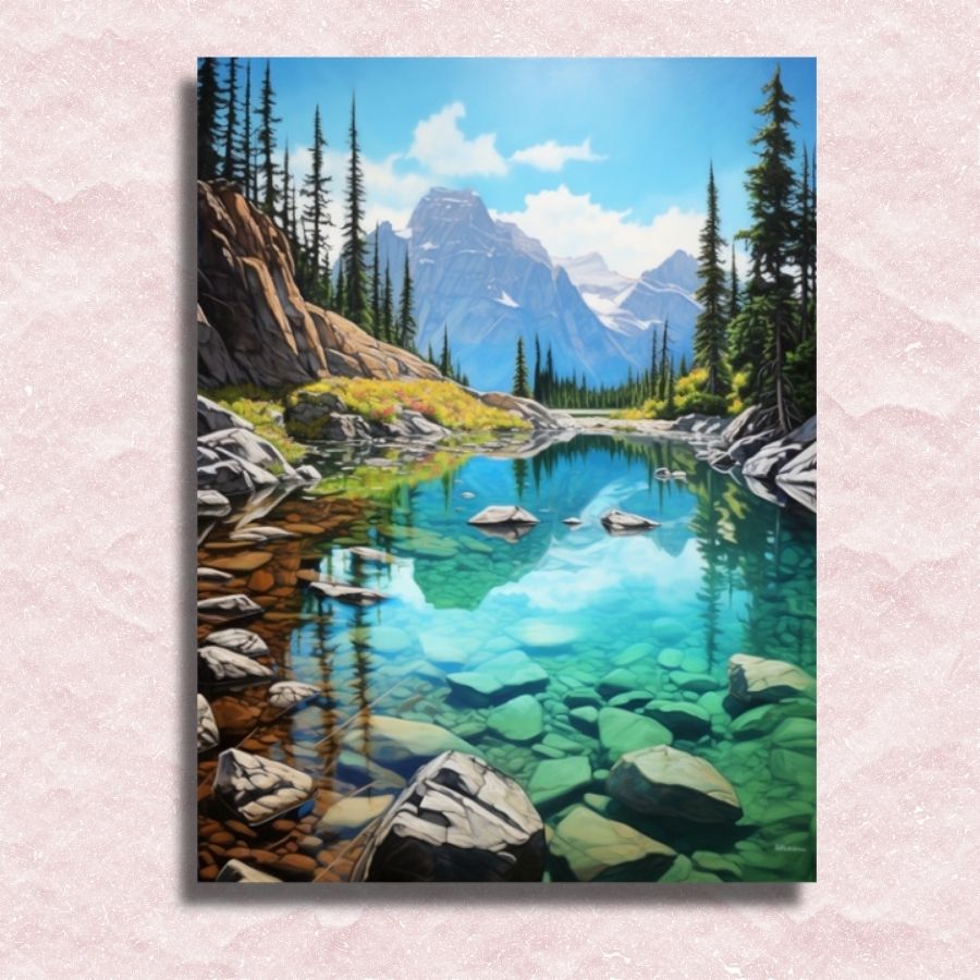 Rocky Mountains Lake Reflection Canvas - Painting by numbers shop