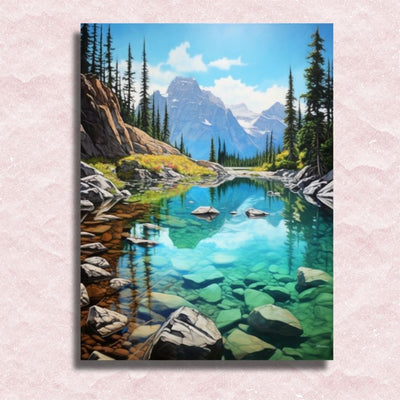 Rocky Mountains Lake Reflection Canvas - Paint by numbers
