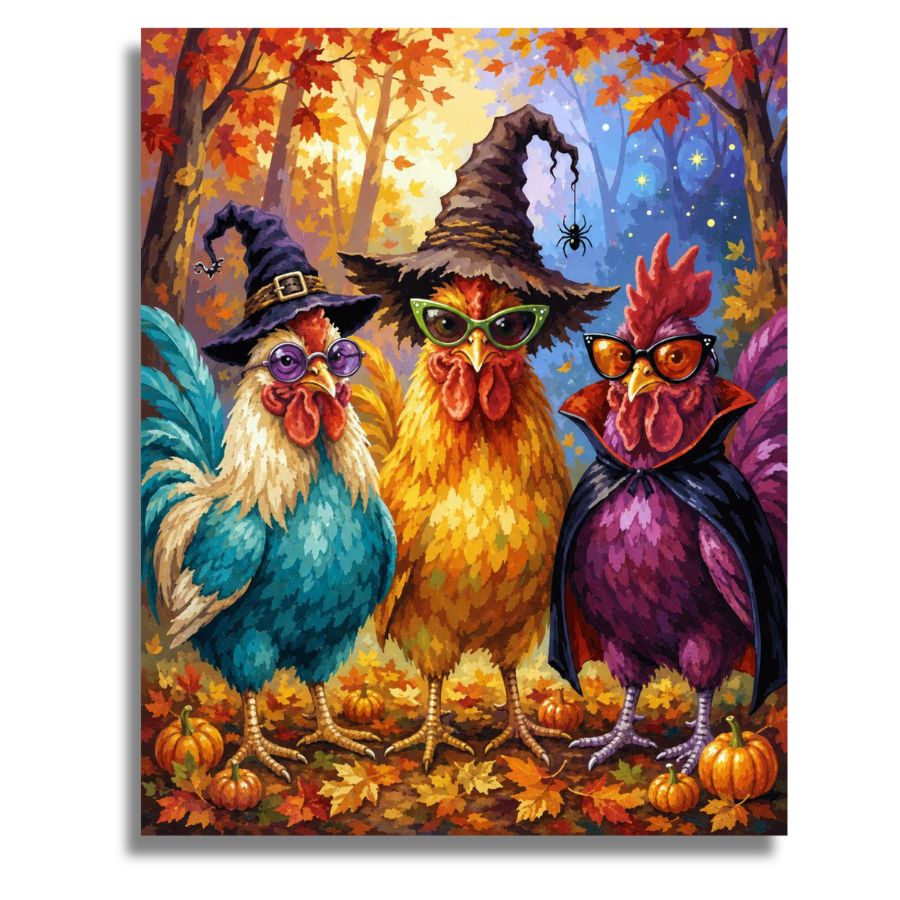 Rooster Witches - Paint by numbers