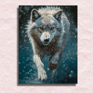 Running Wolf Canvas - Painting by numbers shop