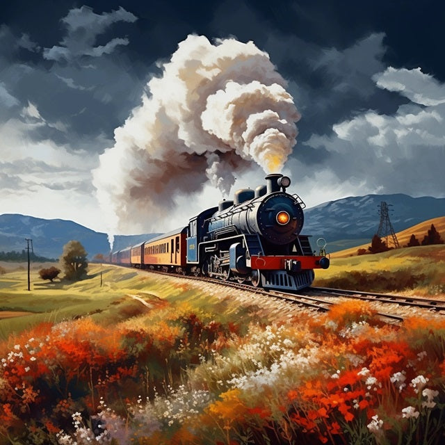 Rustic Locomotive Journey - Paint by numbers