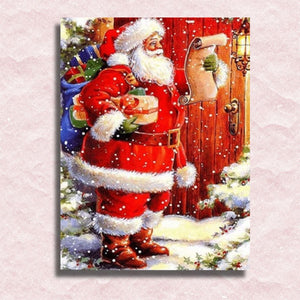 Leinwand „Santa Checks His List“ – Malen-nach-Zahlen-Shop