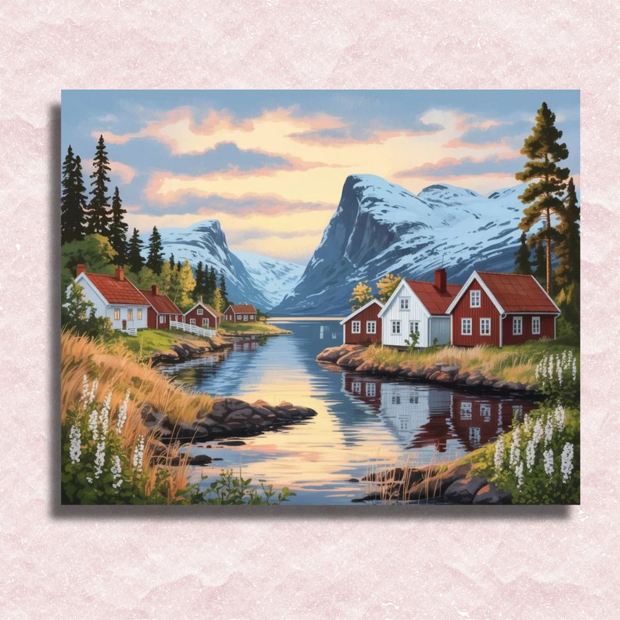 Scandinavian Peaceful Village - Paint by numbers