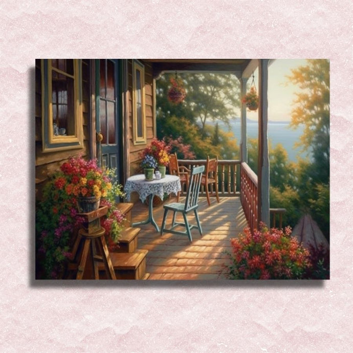 Silver Lake Forest Hut Canvas - Painting by numbers shop